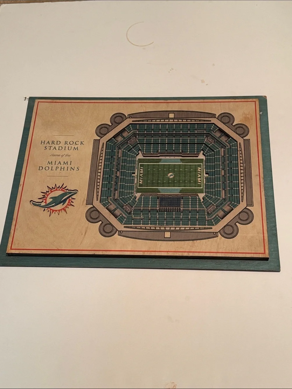 Hard Rock Stadium Miami Dolphins Stadium wall art- Measures 13 by 17 inches